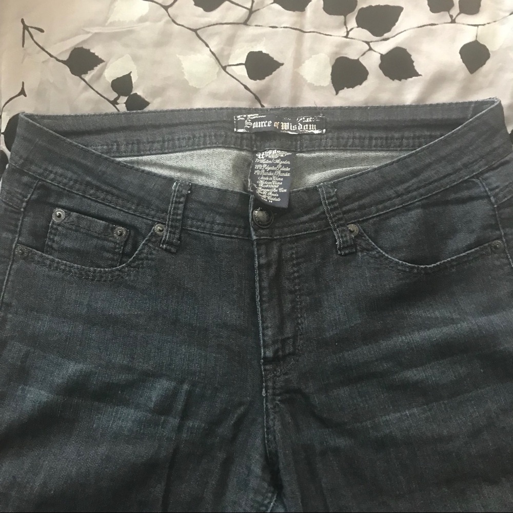 Source of Wisdom dark-wash jeans, size 14